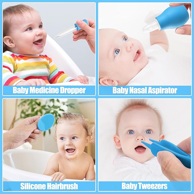 Baby Healthcare and Grooming Kit for Newborn Kids, 31PCS Upgraded Safety Baby Care Kit, Newborn Nursery Health Care Set, Baby Electric Nail Filer Kit, Infant Baby Care Products