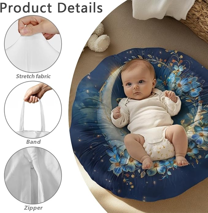 Butterfly Moon Boy Girl Gender Neutral Nursing Pillow Cover Baby Breastfeeding Slipcover Infant Newborn Nursery Bottle Pillowcase Feeding Cushion Cover (Pillow NOT Included)