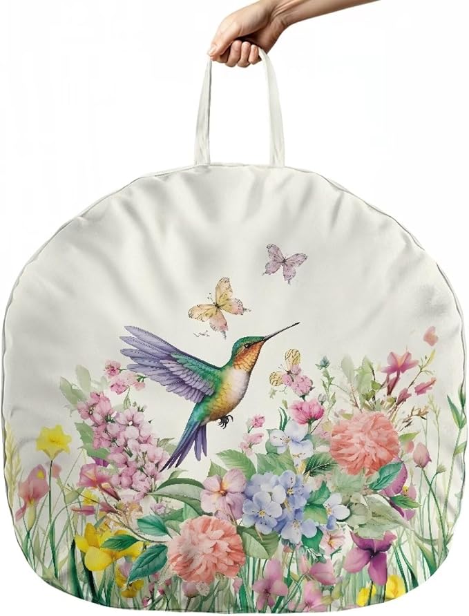 Hummingbird Nursing Pillow Cover Floral Neutral Breastfeeding Pillow Cover Fits 26in*24in Nursing Pillow for Baby Boy Girl,Neutral Baby Nursing Pillow Cover Pillow Not Included