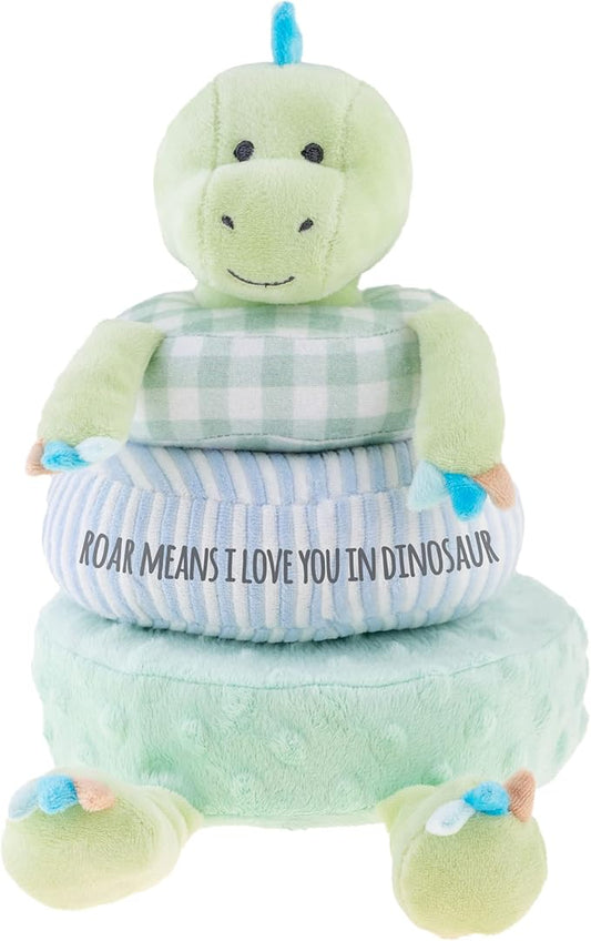 Stephen Joseph, Stacking and Nesting Plush, Stuffed Animal Baby Stacking Rings Learning Toy, Baby Sensory Developmental Toy Rattles, 4- Piece Set