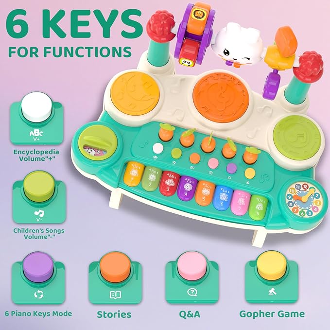 20 in 1 Baby Musical Toys ??Interactive Piano Keyboard Drum Set for 6 9 12 18 Month, Toddlers 1-4, Educational Learning Toys for Boys Girls, First Birthday Gift 1 2 3 4 Year Old, Infant Toys