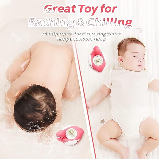 Upgrade Baby Bath Thermometer Baby Safety Baby Thermometer for Infants Bath Temp Thermometer for Baby ℃/℉ Flamingo