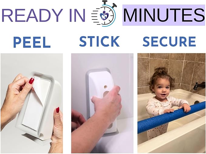 Bathtub Baby Gate Toddler Safety Bar - Non Slip Adjustable Height Bar for Baby Proofing, Child Proof Toddler Bath, Kids Bathroom Child Safety Products (Gray)