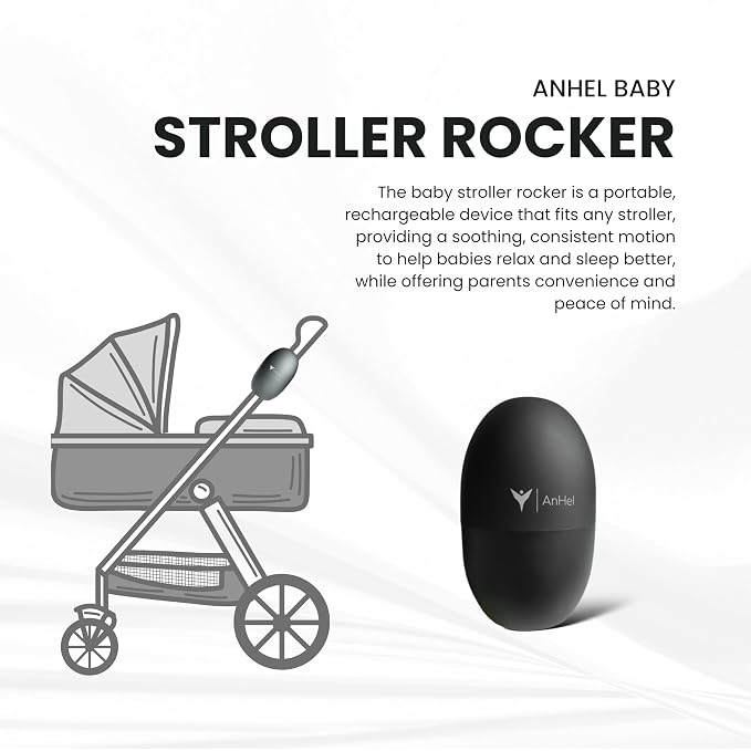 Rechargeable Stroller Pram Rocker, Portable Weatherproof Baby Sleep Device, Fits All Stollers & Prams - Adjustable Speed, Long-Lasting Battery