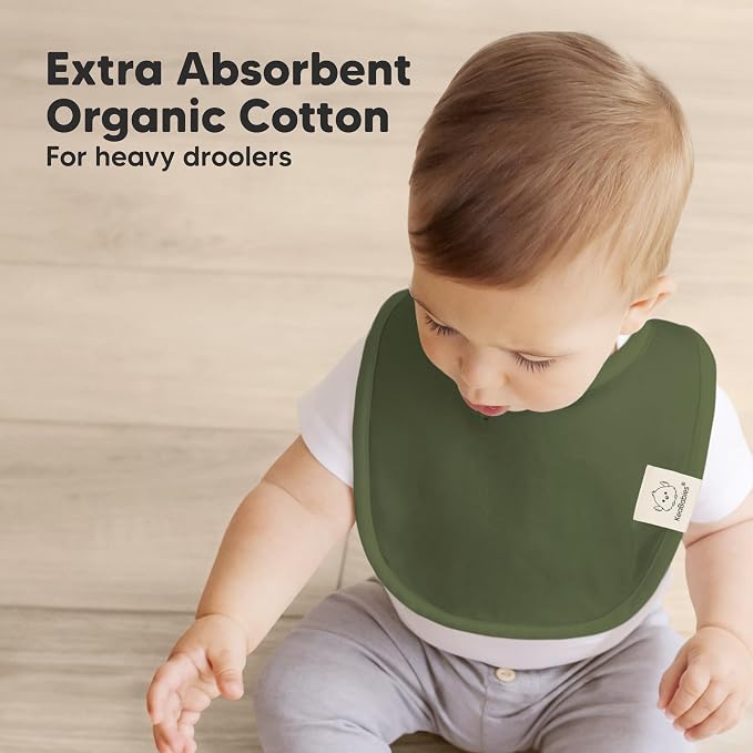 8-Pack Organic Baby Bibs for Boys, Girls - Soft Cotton Drooling and Teething Bibs for Baby Girl & Boy, Extra Absorbent, Easy To Clean & Put On for Toddler, Newborn, Infant 0-24 Months (Sahara)