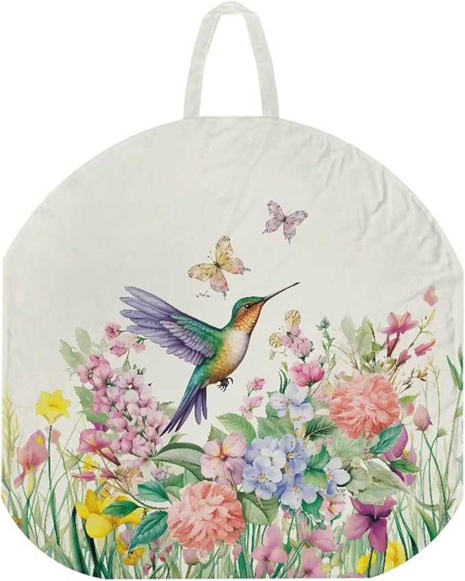 Hummingbird Nursing Pillow Cover Floral Neutral Breastfeeding Pillow Cover Fits 26in*24in Nursing Pillow for Baby Boy Girl,Neutral Baby Nursing Pillow Cover Pillow Not Included