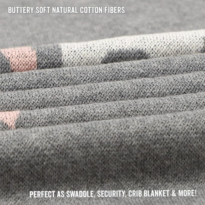 Cotton Baby Swaddle Blanket for Girls and Boys - Buttery Soft Cozy Receiving Swaddle Crib Stroller Blanket for Shower Gift Registry for Newborns, Infants, Toddlers (Unicorn - Grey)