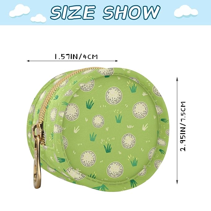 Golf Balls Grass Green Print Pacifier Holder Case for Diaper Bag Portable Travel Pacifier Storage Case with Clip Pacifier Storage Container for Outdoor Purse Baby Girls Boys