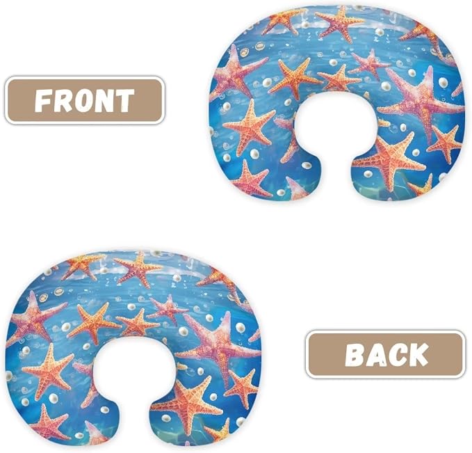 Starfish Feeding Pillow Cover Washable & Breathable Nursing Pillow Slipcovers Breastfeeding Newborn Feeding Cushion Cover Practical Gift, Best Choice for Mom Cover Only