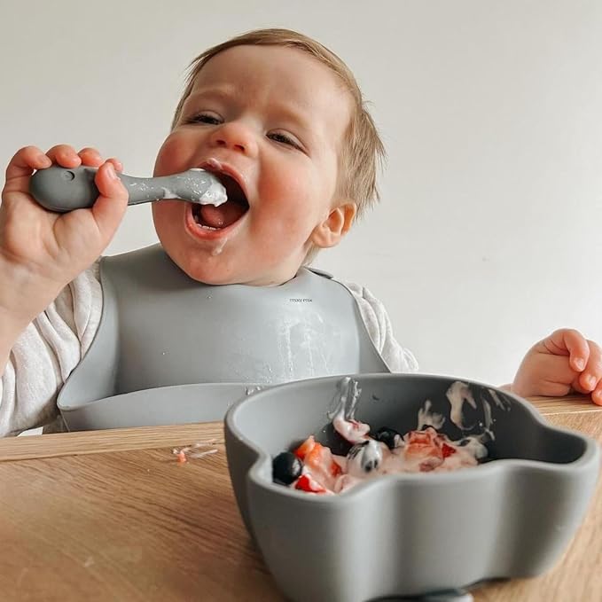 TUM TUM Baby Dinner Set for Weaning, Includes Silicone Suction Plate & Bowl, Baby Cutlery, 6 Months Plus, Dishwasher Safe, BPA Free (Kev Koala)