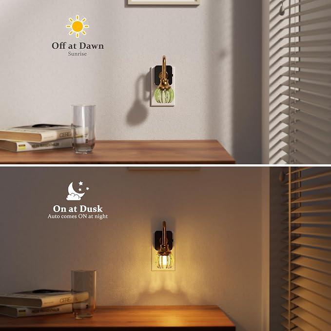 JandCase Night Light, Night Lights Plug into Wall, Green Tulip LED Nightlight, 0-100 LM Dimmable Nightlights, Dusk to Dawn Sensor, 1W Vintage Nite Light for Bathroom Hallway Gift Decor, 1 Pack