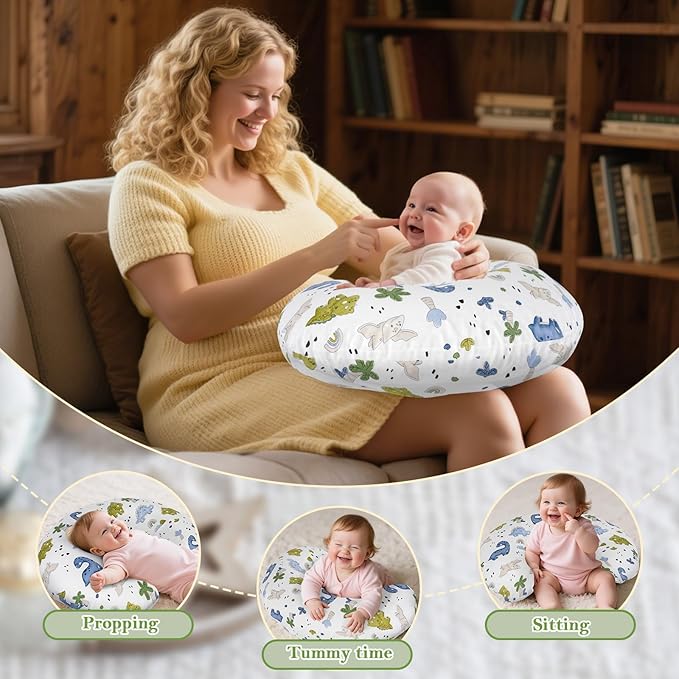 Nursing Pillow & Breastfeeding Pillow ??Ergonomic C-Shape for Breastfeeding & Bottle Feeding, Standard Size Breathable with Washable Cover, Hypoallergenic,Tummy Time & Sitting Support (0-12Months)