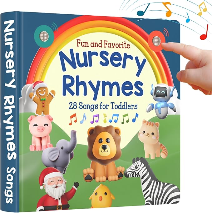 LEARNING BUGS Fun Favorite Nursery Rhymes ??Sing Along with 28 Nursery Rhymes, Musical Books for Toddlers, 28-Button Music Book, Musical Toys for Toddlers 1-3