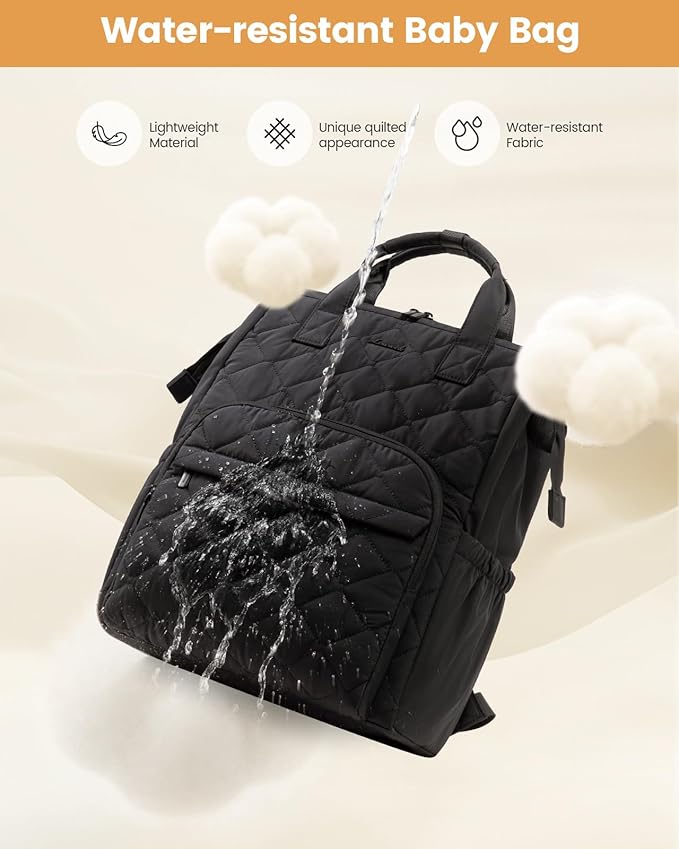 LOVEVOOK Diaper Bag Backpack, Baby Bag for Girl Boy with Changing Pad, Diaper Backpack for Mom Dad with Stroller Buckles