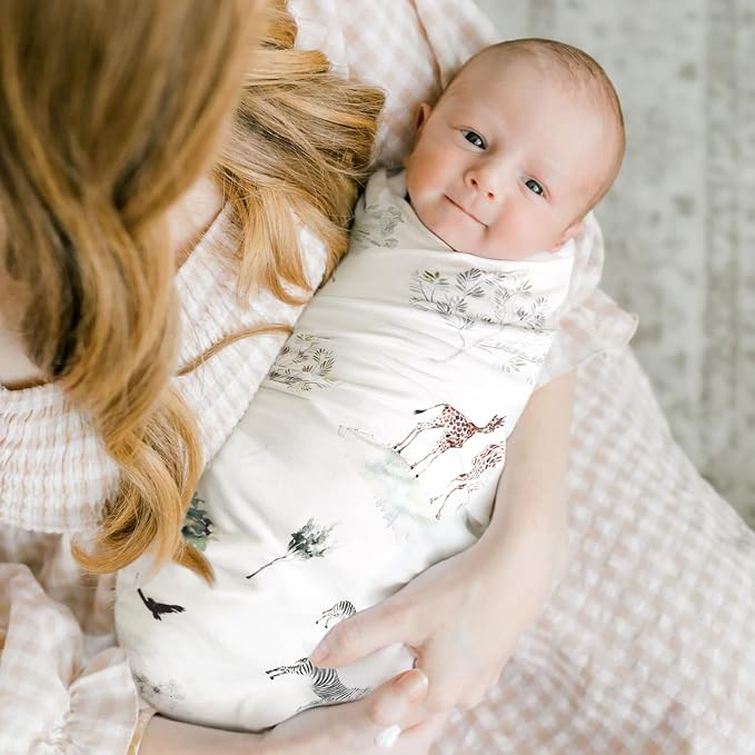 GRSSDER Baby Blankets Super Soft Stretchy Jersey Knit Swaddle Blanket for Baby Girls and Boys, Double Layer Reversible Receiving Blankets 34 x 44, Extra Large for Swaddling
