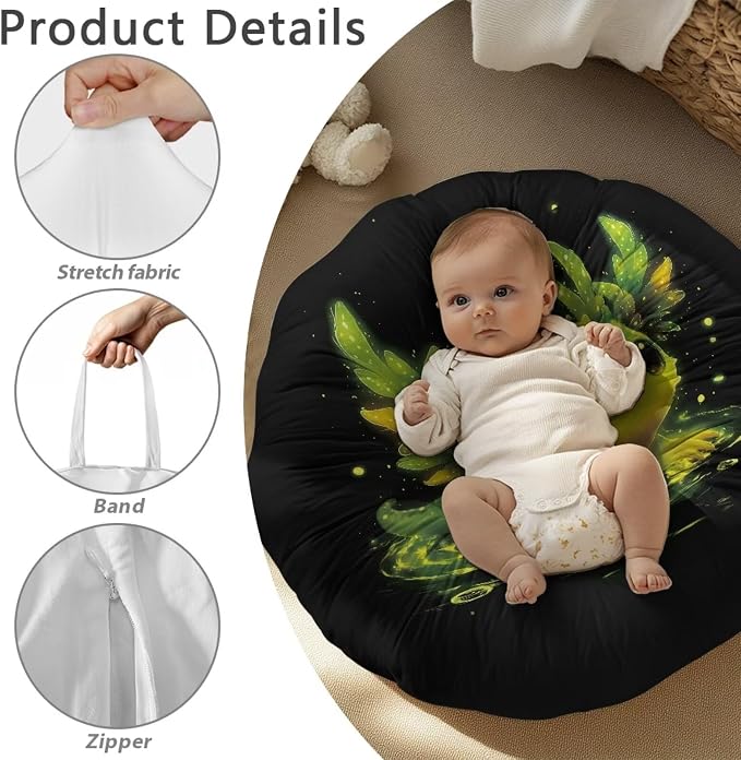 Green Axolotl Nursing Pillow Covers for Baby Girl Nursing Pillow Slipcovers for Breastfeeding Moms, Soft and Stretchy Safely Breastfeeding Pillow Cover for Infant Pillow Not Included