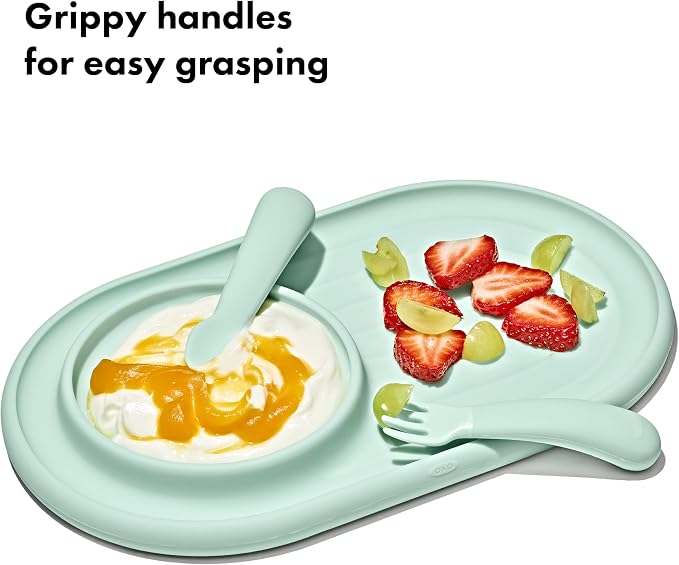 OXO Tot Mini Fork & Spoon Set – Opal, Baby Essentials