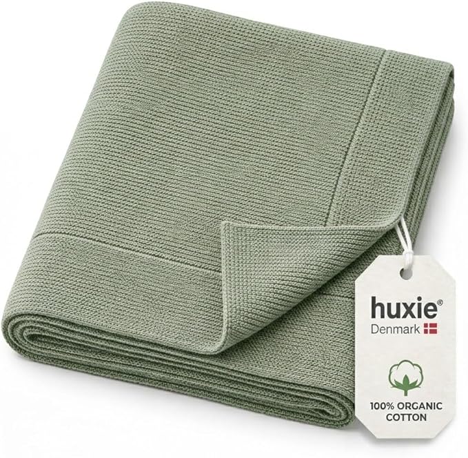 100% Organic Cotton Baby Boy Quilt Blanket for Sensitive Skin | Machine Washable Swaddle Blanket for Cribs, Car Seats & Strollers | Soft & Cozy (Roman Green)