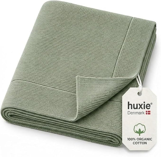 100% Organic Cotton Baby Boy Quilt Blanket for Sensitive Skin | Machine Washable Swaddle Blanket for Cribs, Car Seats & Strollers | Soft & Cozy (Roman Green)