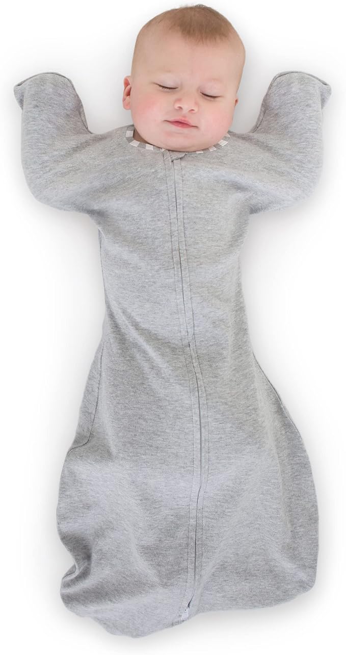 SwaddleDesigns Transitional Swaddle Sack, Arms Up Half-Length Sleeve Mitten Cuff, Most Gradual Transition Swaddle for Newborn
