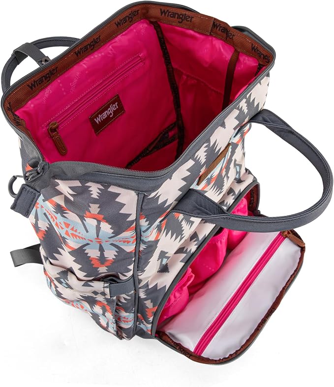 Wrangler Callie Diaper Bag Backpack with Stroller Straps Multifunction Baby Travel Bag WG2210-9110GY