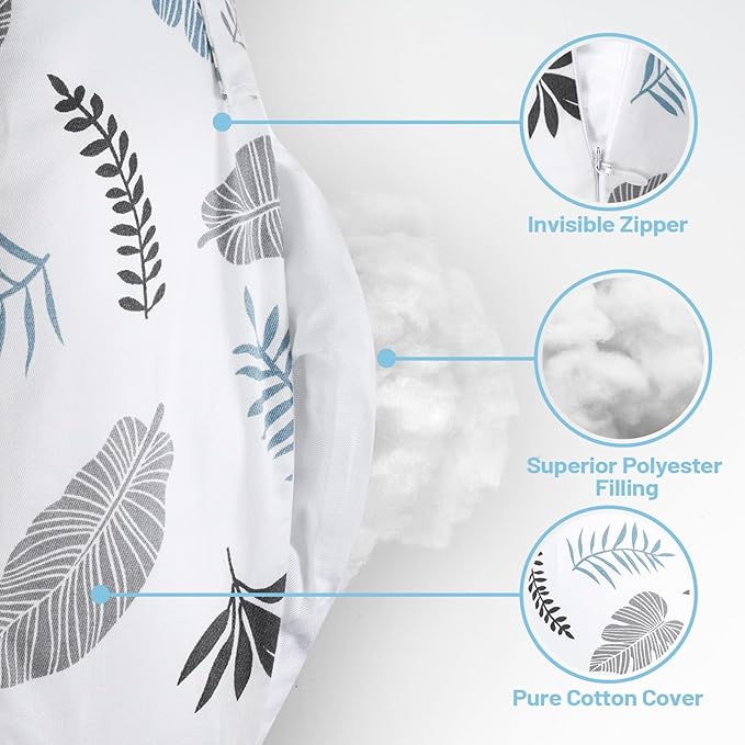 AMASKY Breastfeeding Pillows for More Support for Mom and Baby, with Removable Cotton Cover, Machine Washable, Pallet of Product(Milky White)