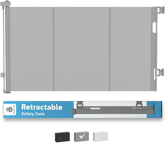 Baby Proof Me Retractable Baby Gate for Stairs & Doorways - 71” Wide Mesh Safety Gate for Toddlers, Dogs & Pets - Indoor/Outdoor Retractable Dog Gate for Hallways, Deck, Porch - Easy Installation