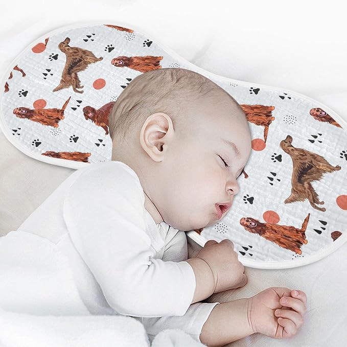 vvfelixl Irish Setter Dog Pattern Burp Cloths for Baby Boy Girls Baby Washcloths Burp Rags 1 Pack