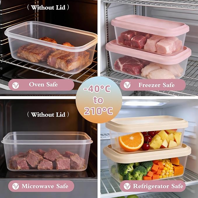 Silicone Food Storage Containers with Lids, 2-Piece Set (500ml & 900ml) - BPA-Free - Kitchen Organization for Meal Prep, Snacks, Leftovers Freezer, Microwave & Dishwasher Safe (Green)