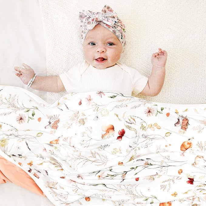 GRSSDER Baby Blankets Super Soft Jersey Knit Swaddle Blanket for Baby Girls and Boys, Double Layer Receiving Blankets 34 x 44 Inches, Extra Large for Baby Swaddling, Dream Print
