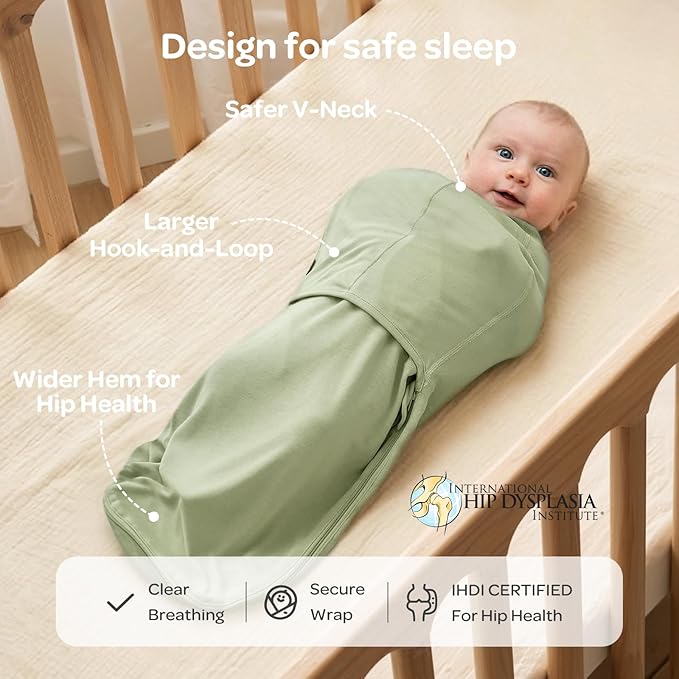 Momcozy Swaddles for Newborns, Quiet Fastener Swaddle Suitable for Infant 0-3 Months, New-Parent-Friendly Sleep Sack, Reduce Startle Reflex, Newborn Boys Girls Registry Essentials, 2-Pack, Meadow