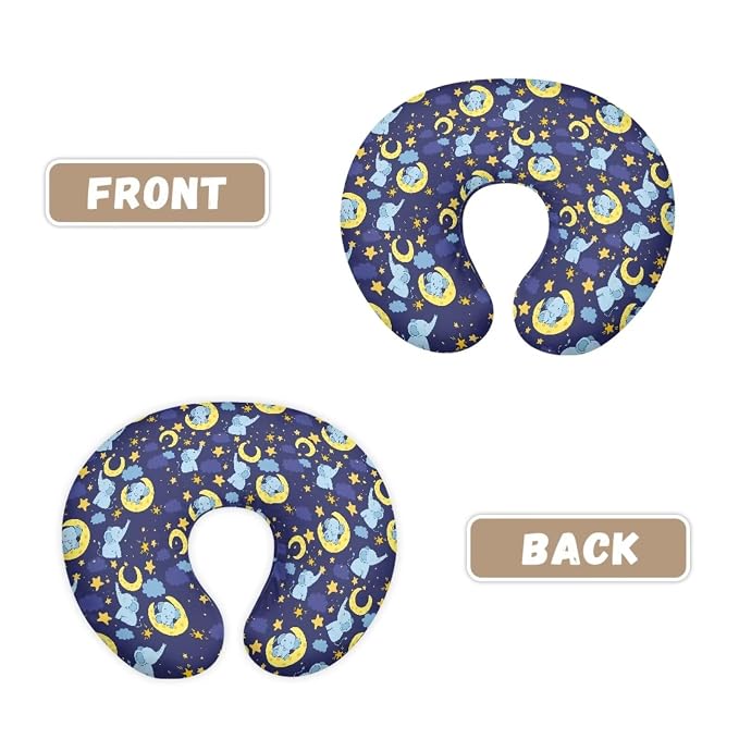 Elephant Moon Nursing Pillow Cover Slipcover, Breastfeeding Newborn Infant Feeding Cushion Cover Pillow Slipcovers for Breastfeeding Moms