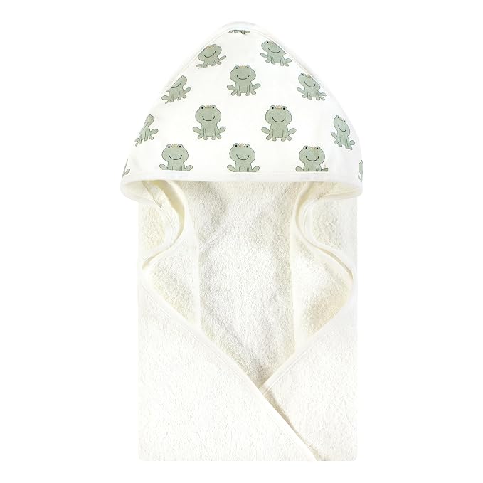 Hudson Baby Infant Boy Cotton Animal Face Hooded Towel, Prince Frog, One Size