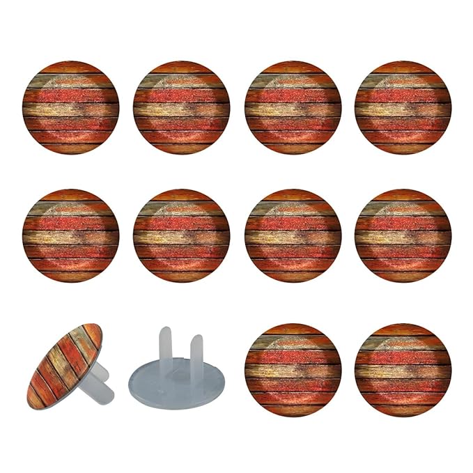 Wooden (1) Outlet Covers Baby Proofing Child Proof Plug Covers for Electrical Outlets Easy Install Outlet Plug Covers