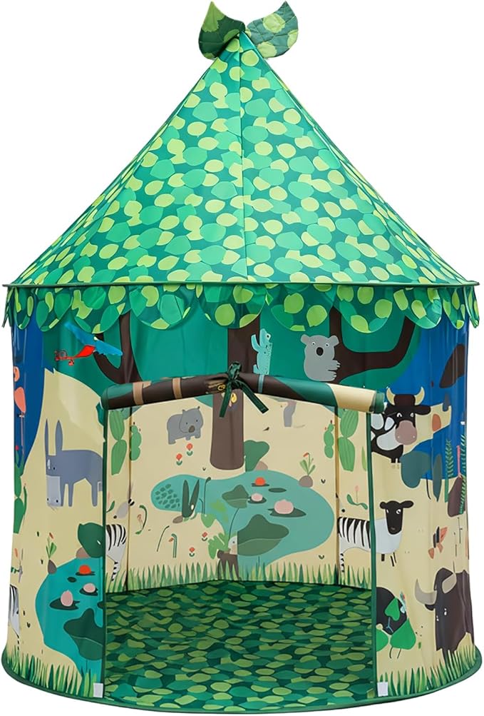 Kids Pop up Play Tent, Indoor Outdoor Toys Tent, Foldable Playhouse Tent for Boys Girls Baby Toddlers, Play Tent Boys Birthday Christmas Gift, Forestgreen