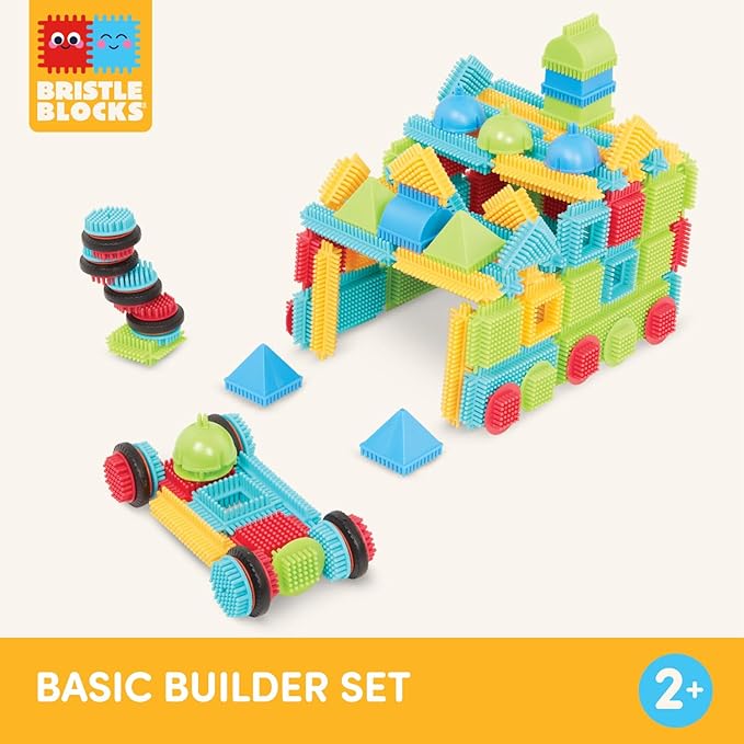 Battat – Bristle Blocks – STEM Interlocking Building Blocks – 112 Pieces Playset – Developmental Toys for Toddlers & Kid – Basic Builder Set – 2+ Years
