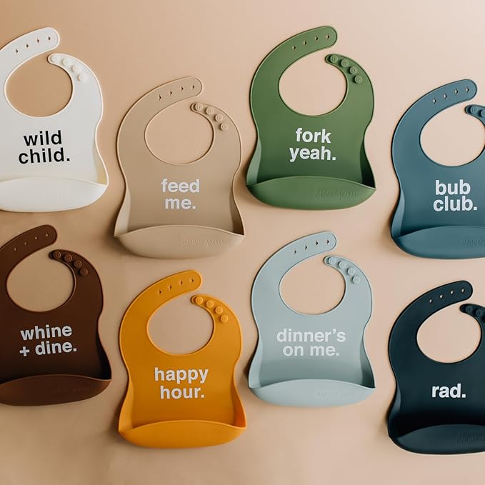 Denver James Silicone Feeding Bibs | Dishwasher Safe. Waterproof. Adjustable.