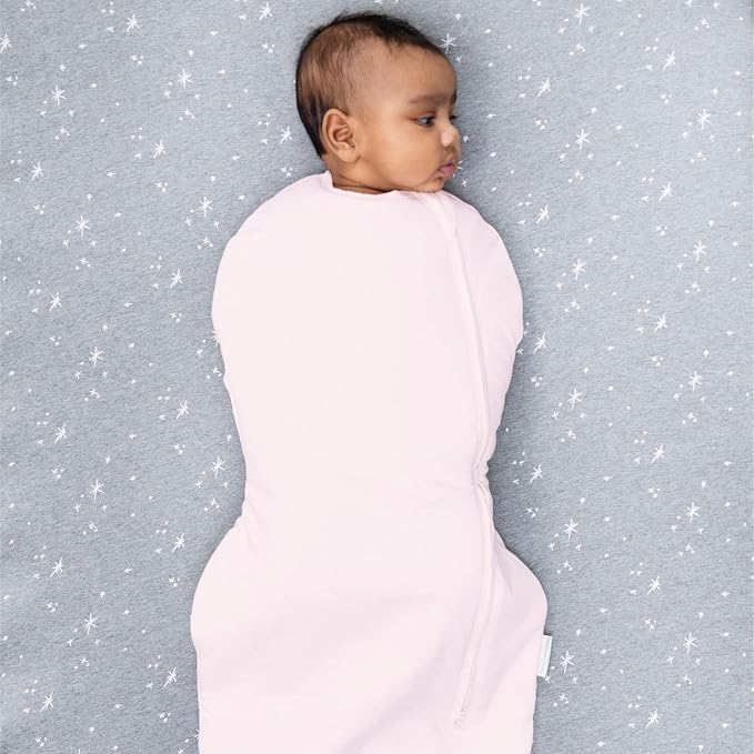 Happiest Baby Sleepea Comforter Swaddle - 100% Organic Cotton Baby Swaddle Blanket - Doctor Designed Promotes Healthy Hip Development (Rose, XL)