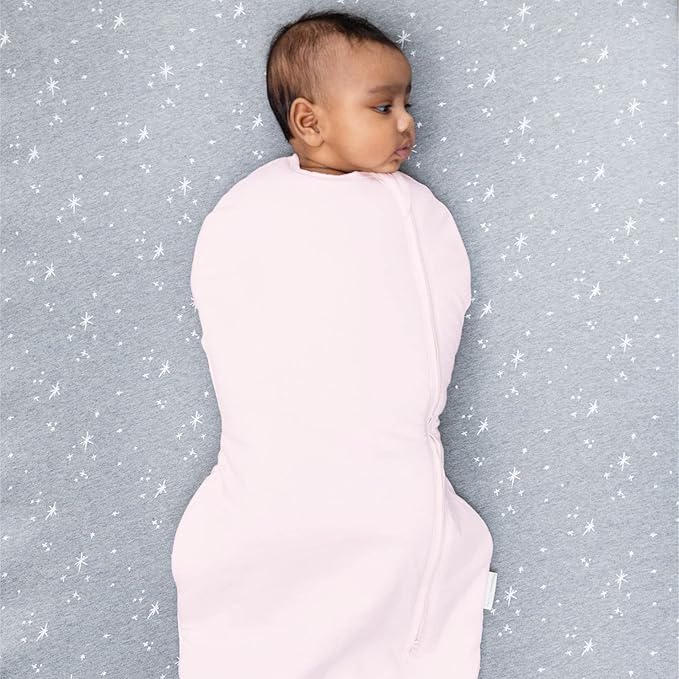Happiest Baby Sleepea Comforter Swaddle - 100% Organic Cotton Baby Swaddle Blanket - Doctor Designed Promotes Healthy Hip Development (Rose, Medium)