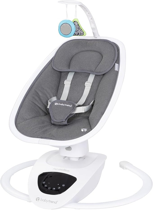 Baby Trend NuMotion Infinity Swing – 5 Motion Modes, Touchscreen Control, Remote, Multi‑Position Recline & Hanging Toys – Dash Grey