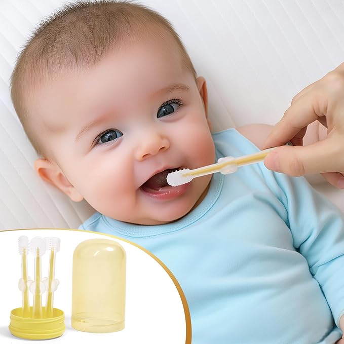 Baby Utensils Set?“Infant Feeding Essentials&Baby Plate Set?“Deluxe Silicone Feeding Mat,Long Sleeve Bibs,Training Cup,Spoon&Fork,Stainless Steel Set,Teethers,Toothbrush Kit ??in Gift Box for Newborns