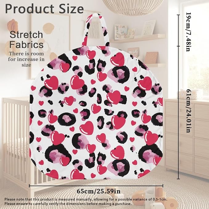 Pink Heat Leopard Nursing Pillow Cover Case Plush Breathable Breastfeeding Pillow Slipcover Fits Nursing Pillow Super Soft Snug Positioners for Baby Boy Baby Girl Feeding Cushion Cover