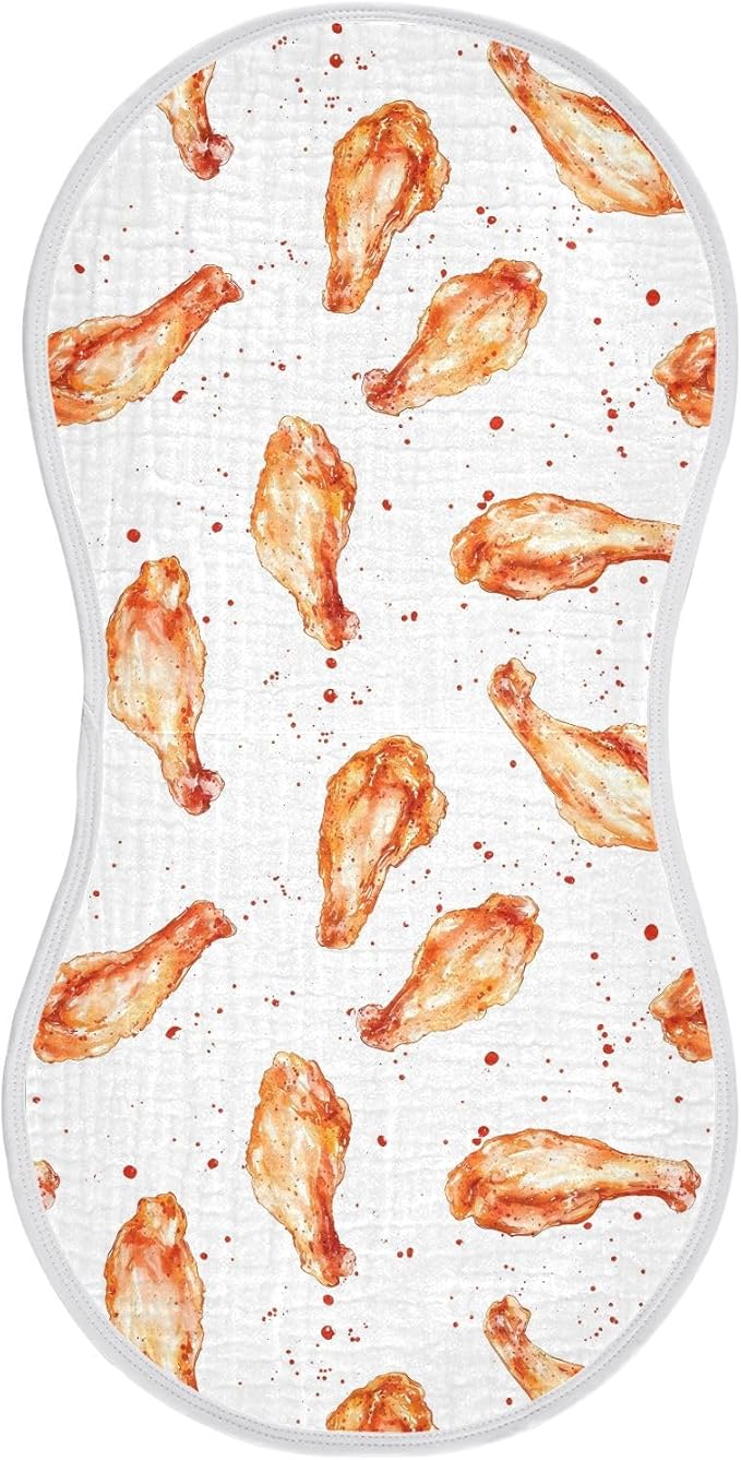 vvfelixl Roast Chicken Wing Burp Cloths for Baby Boy Girls Baby Washcloths Burp Rags 1 Pack