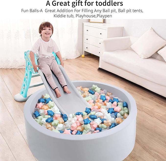 STARBOLO Ball Pit Balls for Toddlers Pack of 100 200 500 - BPA&Phthalate Free Non-Toxic Crush Proof Soft Plastic Balls for 1-5Years Old Toddlers Girl Kids Birthday Pool Playpen Tent Party