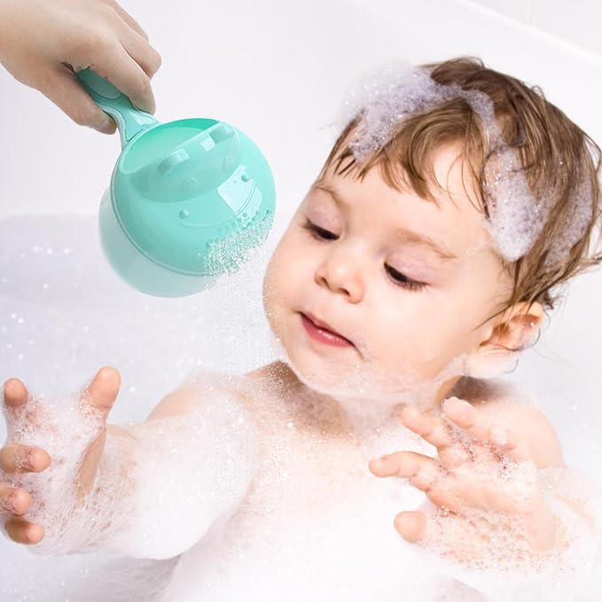 Children Rinse Cup - Child Bath Pourer, Cartoon Hair Washing Bucket, Safe Shower Accessory, Bathtub Kids Tool, Daily Bathing Necessary, Bathroom Fun Hair Care Gadget 8.27x6.3x4.13 Inches