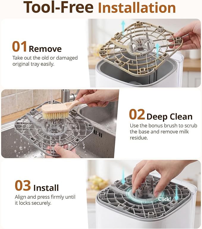 ACOCO Replacement Bottom Tray for Momcozy Bottle Washer, Base Rack Insert Compatible with KleanPal Pro BS03 with Cleaning Brush, BPA-Free Baby Washer Accessories for High-Temperature Wash Cycles