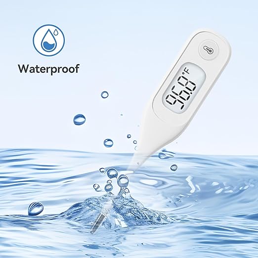 Berrcom Digital Thermometer for Adults and Kids, Medical Thermometer for Fever 10 Second Reading Armpit Thermometers with Fever Alarm