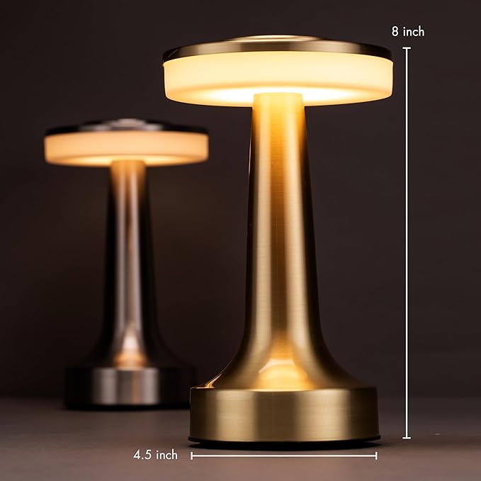 O?™Bright Portable LED Table Lamp with Touch Sensor, 3-Levels Brightness, Rechargeable Battery Up to 48 Hours Usage, Night Light for Kids Nursery, Nightstand Lamp, Bedside Lamp (Rose Gold)