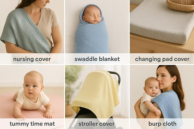 Soft 100% Cotton Swaddles for Newborns, 2- Pack - Large, Breathable Baby Blanket - Versatile, Durable Muslin Swaddle Blankets - Perfect Newborn Essentials