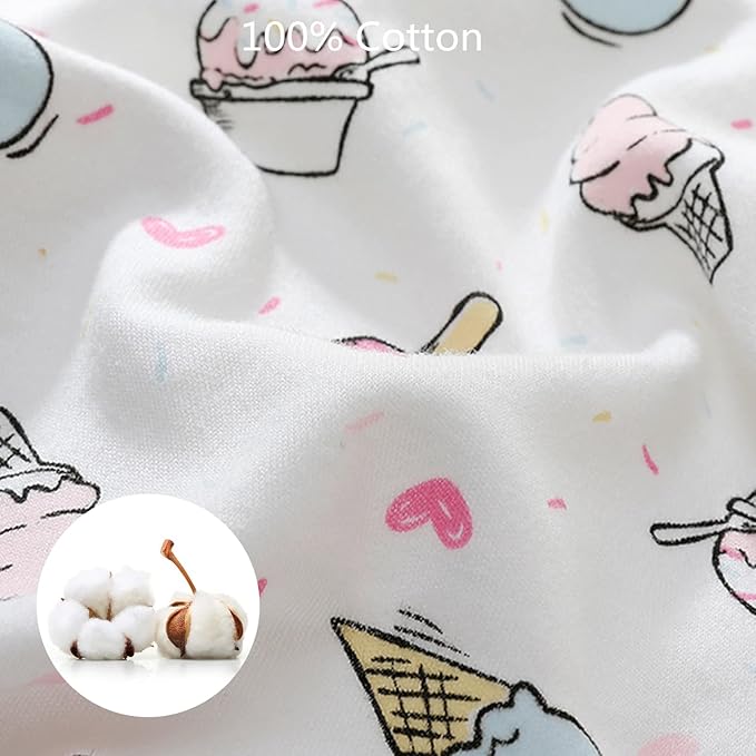insular Baby Swaddle Wrap, Swaddle Blanket for Newborn and Infant, Adjustable Swaddling Set for Boy and Girl, Soft Cotton Baby Sleep Sack 3 Pack, Ice Cream, Medium(3-6 Month)